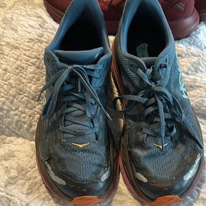 Hoka Blue and Orange Athletic Shoes with Breathable Mesh